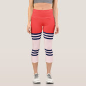 Leggings Capri Rouge de bande rétro (Recto)