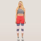 Leggings Capri Rouge de bande rétro (Recto)