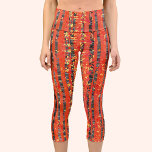 Leggings Capri Rouge de la forêt de bouleaux<br><div class="desc">Un paysage moderne peint d'un bouleau ou d'une forêt de trembles en automne dans les tons riches de rouge,  orange et jaune. Art original de Nic Squirrell.</div>
