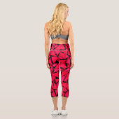 Leggings Capri rouge écarlate motif, géométrique, abstrait th (Verso)