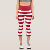 Leggings Capri Rouge et blanc Vacances Stripes Costume elfe (Recto)