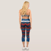 Leggings Capri ROUGE ET Bleu Chevron haut-taille Capris (Verso)