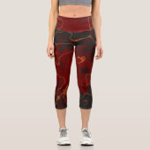 Leggings Capri Rouge, gris et orange Abstrait (Recto)