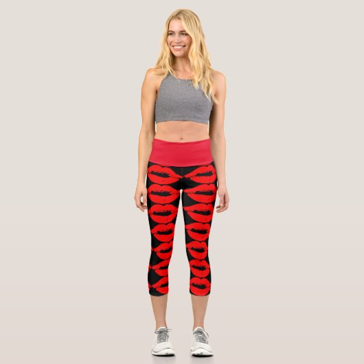 LEGGINGS CAPRI ROUGE LIPS KISS CAPRI YOGA LEGINGS (Recto)