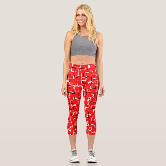 Leggings Capri Rouge noir (Recto)