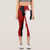Leggings Capri Rouge Noir et Blanc (Recto)