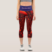 Leggings Capri Rouge noir Pétale (Recto)