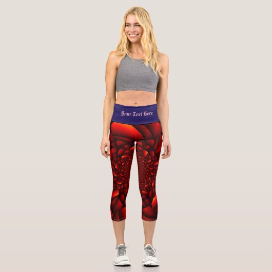 Leggings Capri Rouge noir Pétale (Recto)