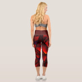 Leggings Capri Rouge noir Pétale (Verso)