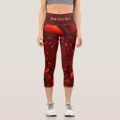 Leggings Capri Rouge noir Pétale (Recto)