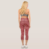 Leggings Capri Rouge Paisley Damask Designer Floral Classic (Verso)