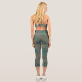 Leggings Capri Rouille de turquoise abstraite (Verso)