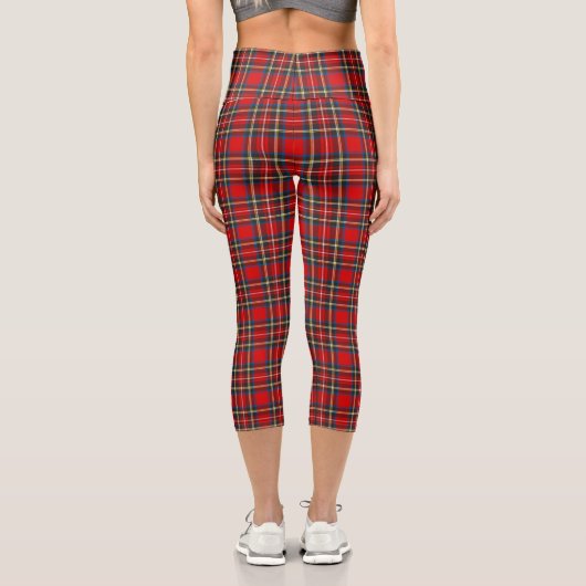 Leggings Capri Royal Stewart Tartan Plaid Scottish Motif (Verso)
