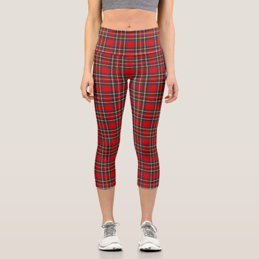 Leggings Capri Royal Stewart Tartan Plaid Scottish Motif (Recto)