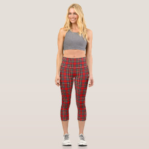 Leggings Capri Royal Stewart Tartan Plaid Scottish Motif