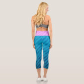 Leggings Capri Ruban rose et bleu électrique industriel (Verso)