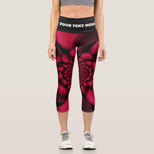 Leggings Capri Ruby Red Petal noir (Recto)