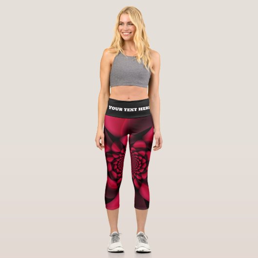 Leggings Capri Ruby Red Petal noir (Recto)