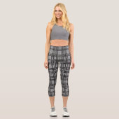 Leggings Capri Russe Active Porter Gris & Noir Plaid (Recto)