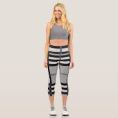 Leggings Capri Rustique contemporain gris et noir plaid (Recto)