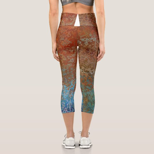 Leggings Capri Rusty, Verdigris, Grunge Steampunk (Verso)