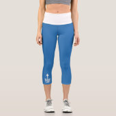 Leggings Capri Sable blanc haut sur Ocean Blue (Recto)