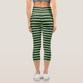 Leggings Capri Sage clair vert et noir rayé (Verso)