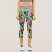 Leggings Capri Sage de lavande ombre Abstraites éclatant (Recto)