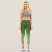 Leggings Capri Sage moderne et vert de forêt Ombre (Recto)