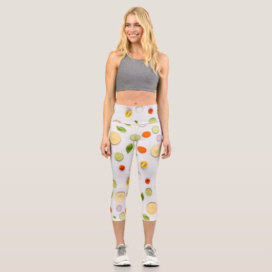 Leggings Capri Salade savoureuse sur votre (Recto)