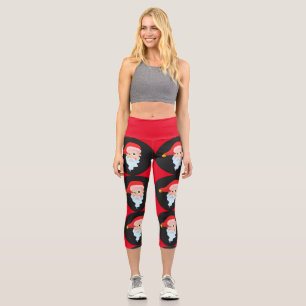 LEGGINGS CAPRI SANTA CLAUS CAPRI YOGA LEGINGS