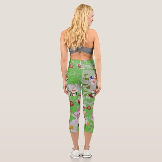 Leggings Capri Santa Magical Green New Year (Verso)