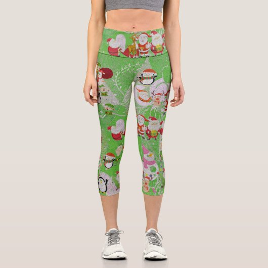 Leggings Capri Santa Magical Green New Year (Recto)