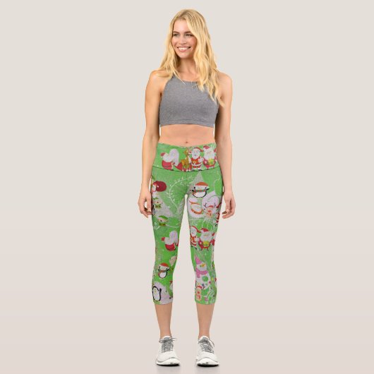 Leggings Capri Santa Magical Green New Year (Recto)