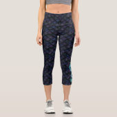 Leggings Capri Scales de Dragon Bleu avec Dragon Bleu (Recto)