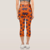 Leggings Capri Scarlet Orange Poppy Motif sans joint (Verso)