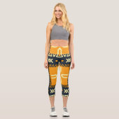 Leggings Capri Schawl Design : Carré indien Batik. (Recto)