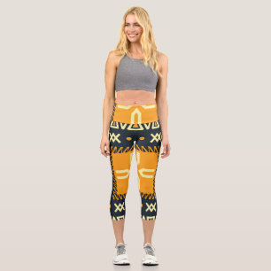 Leggings Capri Schawl Design : Carré indien Batik.