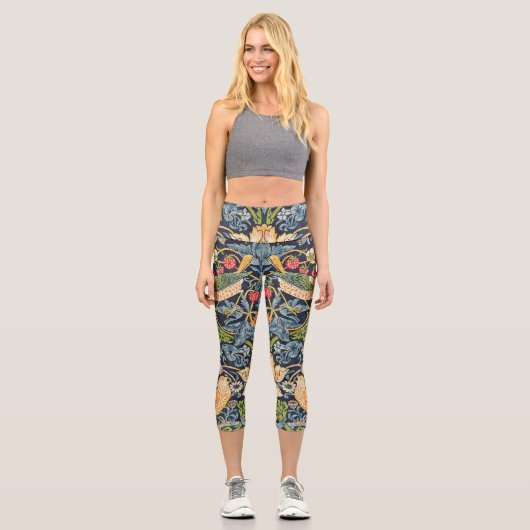 Leggings Capri Schéma floral William Morris Strawberry Thief (Recto)