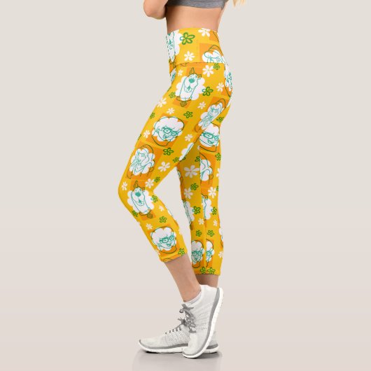 Leggings Capri Scooby-Doo | Modèle floral de caractère (Gauche)