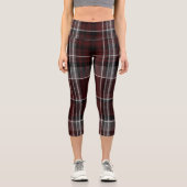 Leggings Capri Scotland Tartan Burgundy Grey Plaid Celtic (Recto)