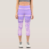 Leggings Capri Sea Ocean Nature Vagues Mousse Eau pourpre (Recto)