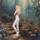 Leggings Capri Sérénité de noeud celtique - Lila, Pêche et blanc