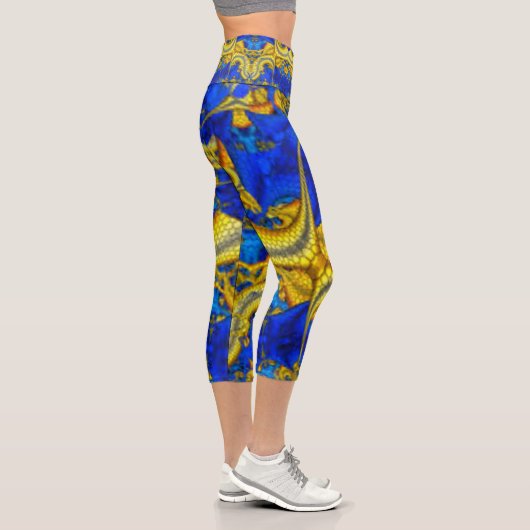 Leggings Capri Serpentine Sapphire Blue Avatar Leggger Hiphugger  (Droite)