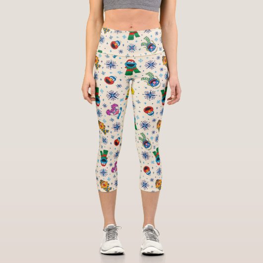 Leggings Capri Sesame Street Noël Snowflake Motif (Recto)