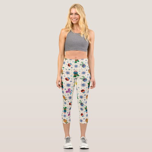 Leggings Capri Sesame Street Noël Snowflake Motif (Recto)