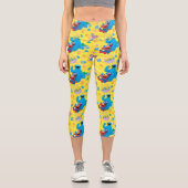 Leggings Capri Sesame Street Pâques Motif de panier (Recto)