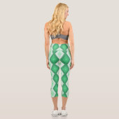 Leggings Capri Shades of green diamond pattern (Verso)