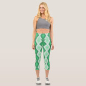 Leggings Capri Shades of green diamond pattern (Recto)