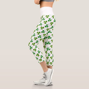 Leggings Capri Shamrock de la Saint Patrick simple Motif - Vert